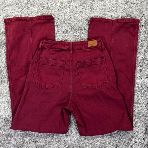 Judy Blue High-Rise Front-Seam Straight Jeans Sz 5/27 Burgandy - Picture 11 of 11